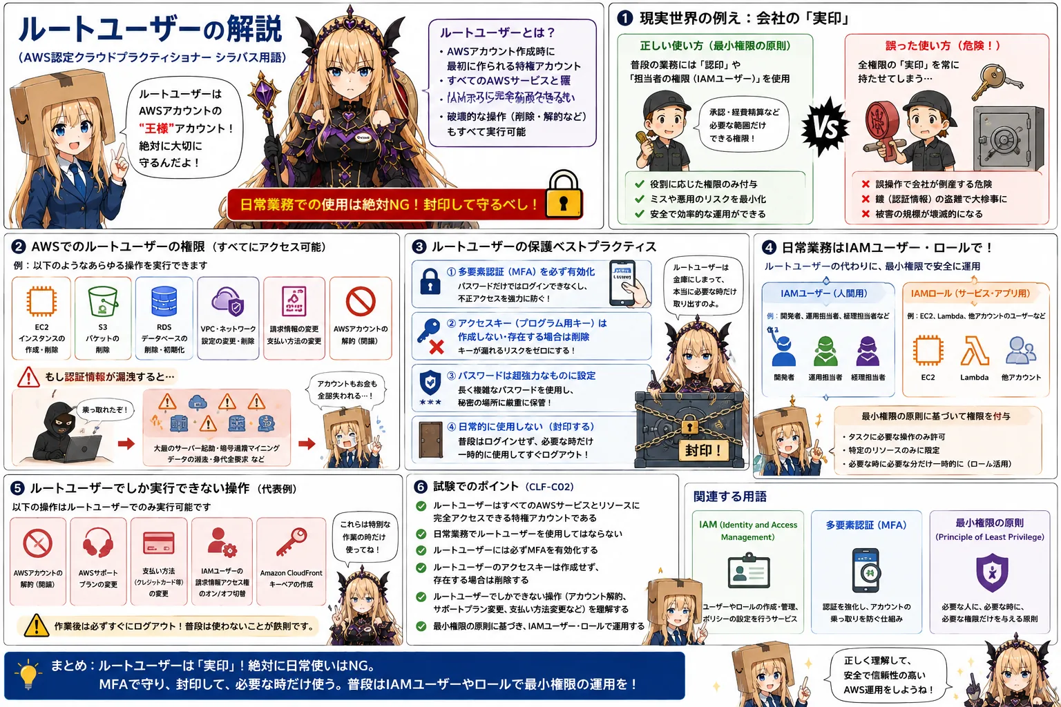 ルートユーザーの解説（AWS認定クラウドプラクティショナーシラバス用語）