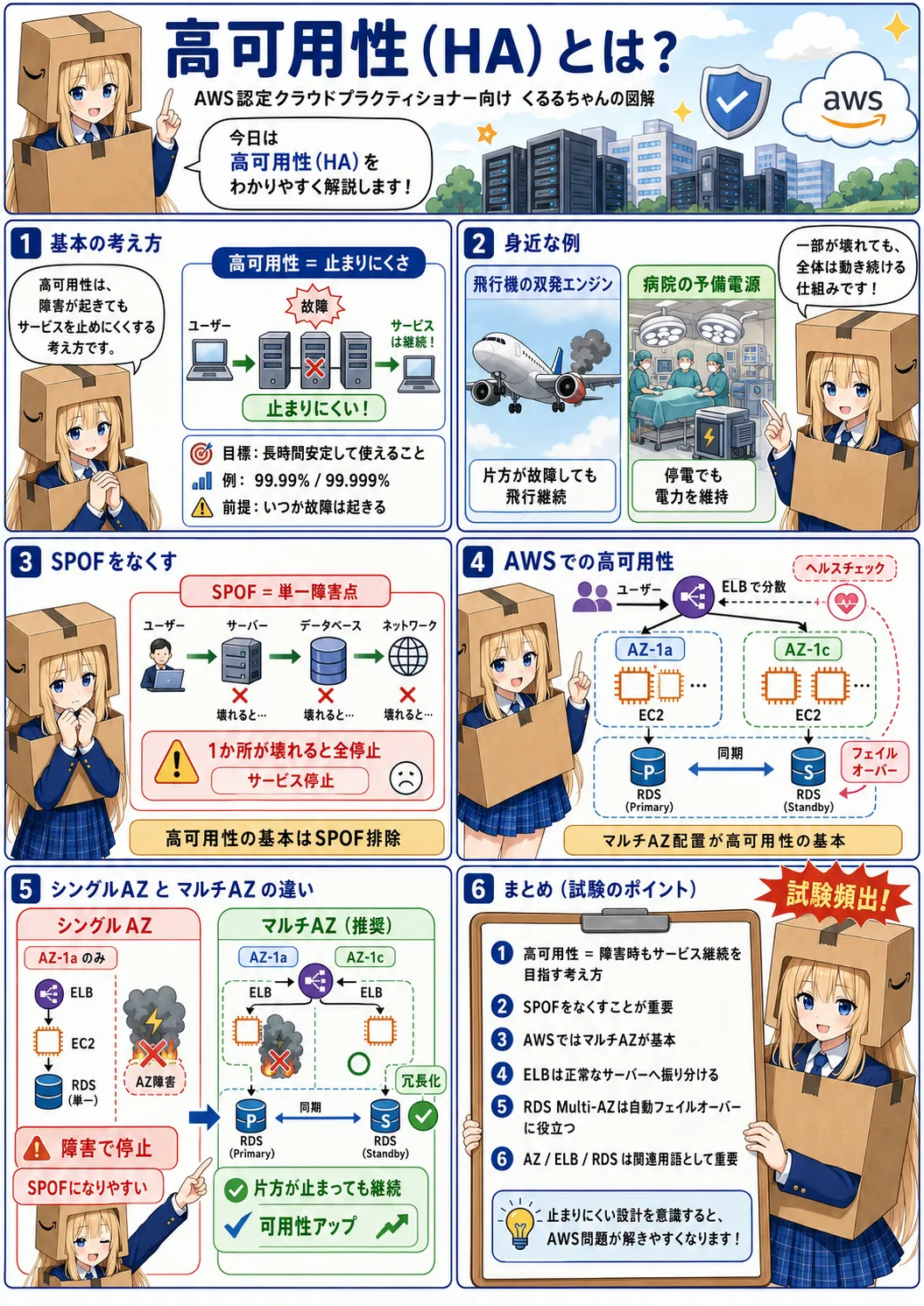 高可用性の解説（AWS認定クラウドプラクティショナーシラバス用語）