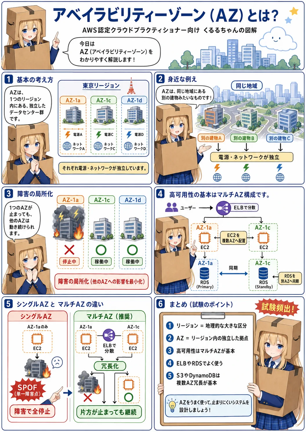 アベイラビリティーゾーンの解説（AWS認定クラウドプラクティショナーシラバス用語）