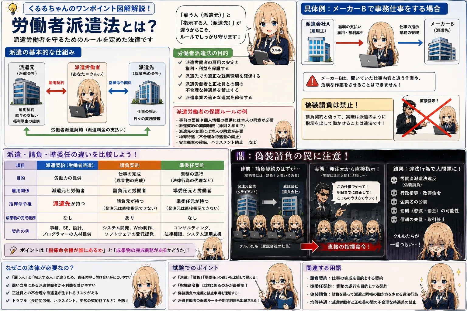 労働者派遣法の解説（基本情報技術者シラバス用語）