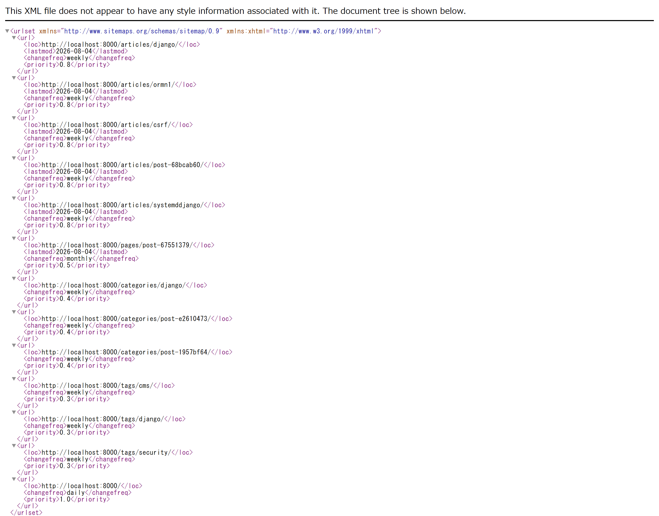 XMLサイトマップ